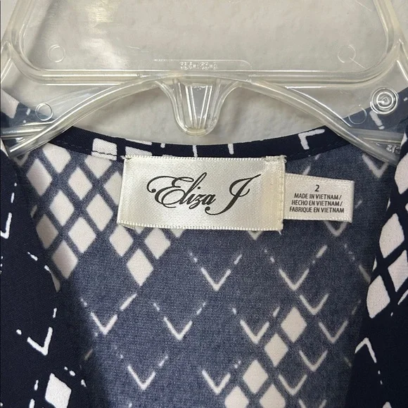 Eliza J Jersey Maxi Dress New Navy and White Maxi Dress Tie Waist - Picture 7 of 12